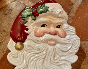 Omnibus by Fitz and Floyd Santa Face Canape Plate Fitz and Floyd Santa Plate