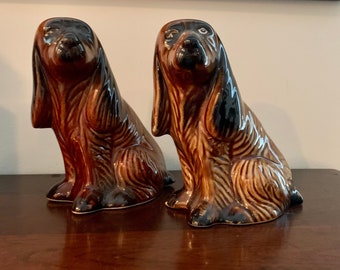 Vintage Pair of Spaniel Dog Figurines Made in Brazil 4152 Price for the Pair Brazil Dog Figurines