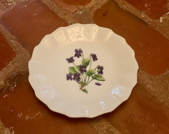 Violets Decorative Plate by Andrea by Sadek Violets Needlepoint Kneeler Baptistry Washington Cathedral Plate