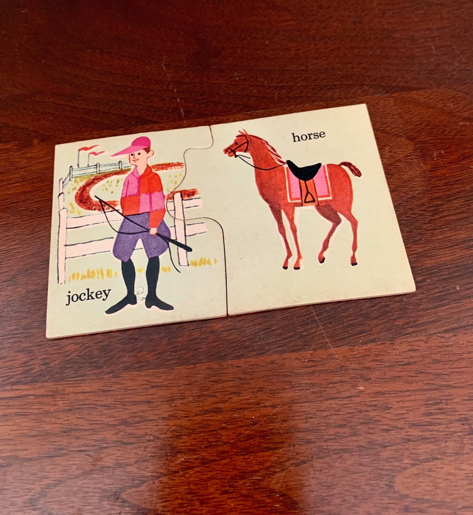 Jockey and Horse Puzzle Pieces Vintage Puzzle Pieces Jockey Etsy