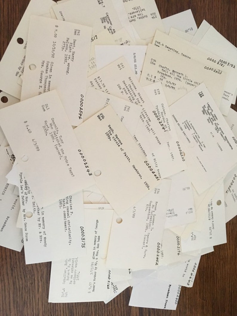 100 Vintage Library Card Catalog Cards Etsy