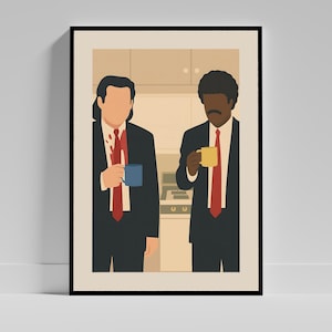 Pulp Fiction Poster, Tarantino Movie Wall Art, Cult Film Printable, 90s Cinema Decor, Digital Quentin Tarantino Print, Gift for Film Buff