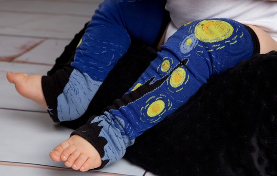 Items similar to Starry Night Baby Leg Warmers on Etsy