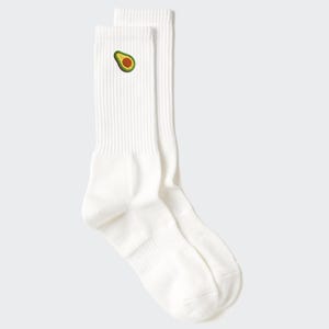 Embroidered Avocado Crew Socks