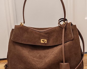 Suede Bag, Women leather bag, Suede leather shoulder bags, Tote bag, Handbag, Crossbody bag, Laptop bag, Suede Tote Bag, Large leather bag