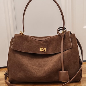 Wildleder Tasche, Frauen Ledertasche, Wildleder Schultertasche, Tote bag, Handtasche, Crossbody bag, Laptop tasche, Wildleder Henkeltasche, große Ledertasche