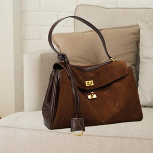 Wildleder Tasche, Frauen Ledertasche, Wildleder Schultertasche, Tote bag, Handtasche, Crossbody bag, Laptop tasche, Wildleder Henkeltasche, große Ledertasche