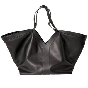 Schwarze Leder Tragetasche - Große Kapazität, stilvolle und langlebige Schultertasche für den täglichen Gebrauch, perfektes Geschenk für Frauen, minimalistische Tasche