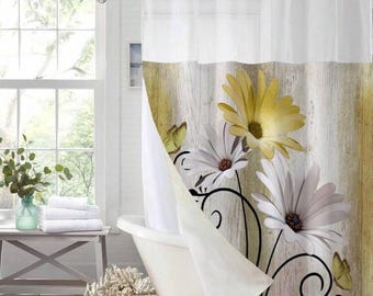 Hookless Shower Curtain Luxurious Waffle Weave, Clear Window, Snap Liner