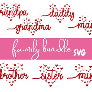 Valentine's Day SVG Bundle, Valentine's Day Family Svg, Flower Svg, Cute Valentine's Day Svg, Love, Cricut Cut File