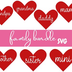Valentine's Day SVG Bundle, Valentine's Day Family Svg, Flower Svg, Cute Valentine's Day Svg, Love, Cricut Cut File