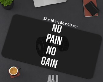 Tappetino da scrivania motivazionale per il fitness con design a manubrio, perfetto come tappetino per mouse esteso o come decorazione ispiratrice per la scrivania dell'ufficio per gli amanti della palestra.