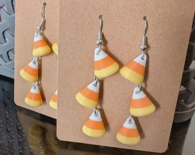 Featured listing image: Candy Corn Halloween Earrings – Festive Fall Jewelry