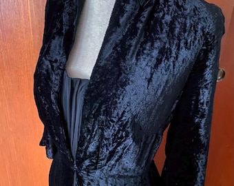 W34&quot; VOLUP dramatic 1930s silk velvet cocktail dress!