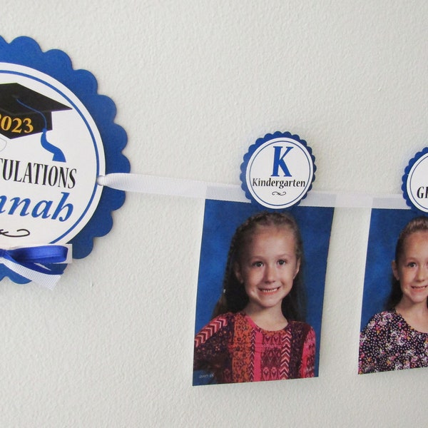 Graduation Photo Banner, Graduation Pictures Through the years, Graduation School Pictures Banner, Class of 2023 Graduation Decorations