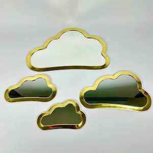 Handmade Moroccan Brass Cloud Mirror: Wall Hanging Decor