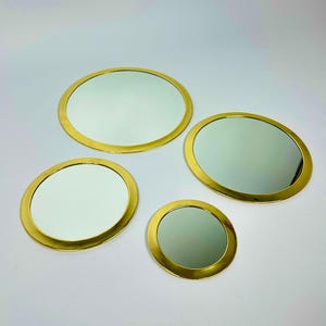 Handmade Moroccan Brass Round Mirrors: Elegant Wall Decor Set