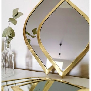Moroccan Brass Eye Mirror – Gold Wall Decor, Distinctive Gift, Bathroom & Accent Mirror