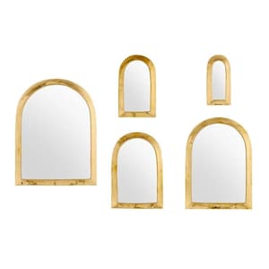 Handcrafted Moroccan Gold Brass Arch Mirror – Elegant Wall Decor for Bedroom & Bathroom