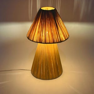Moroccan Handmade Table Lamp in Natural Raffia, Rattan & Wicker – Boho Style