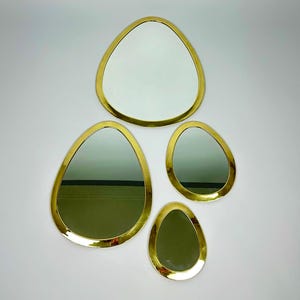 Handcrafted Moroccan Brass Mirror Set: Elegant Wall Decor