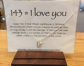 143 - I Love You - Sterling Silver Tag - Cultured Pearl