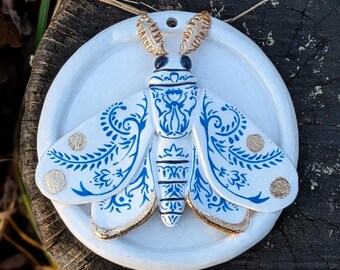 Handgemachte Wanddeko Motte, Ton Decore, Geschenkideen