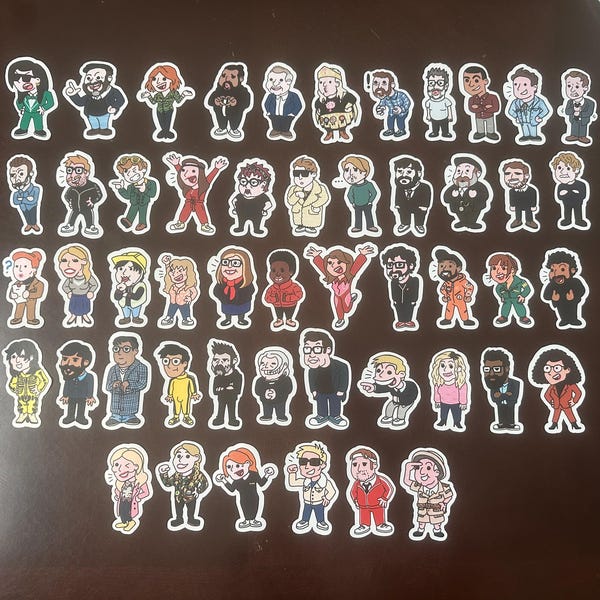 Glanzende Taskmaster-stickers (serie 1-10)