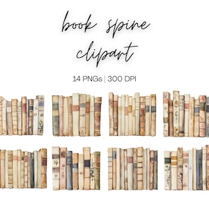 Book Spines Clipart Bundle | Vintage Book Spines, Ornate Book Spines, Book Border Clipart, Book Shelf Clipart, Digital Download