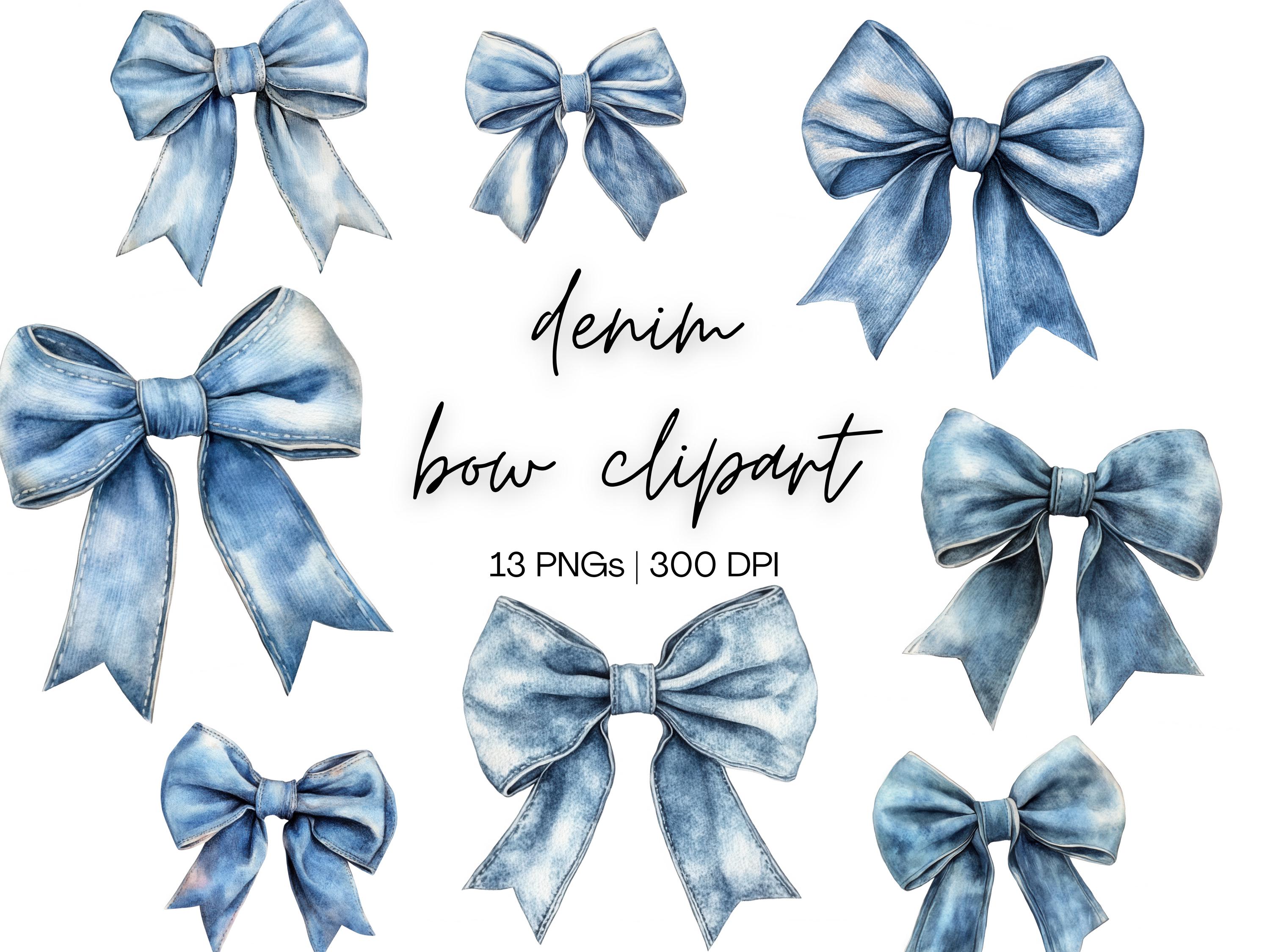 Denim Bow Clipart | Denim Decor PNG, Coquette Bow PNG, Denim  display picture 1