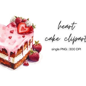 Clipart de bolo em forma de coração | Clipart de carta de amor, Clipart de bolo de coração, Clipart de bolo de casamento, Bolos de aquarela, Download digital
