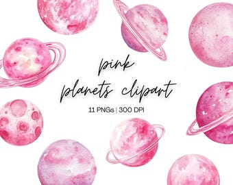 Aquarell rosa Planeten Clipart | Weltraum Clipart, Planeten Clipart, Aquarell Weltraum, Rosa Weltraum Clipart, digitaler Download