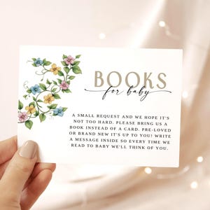 Carte florale de baby shower, modèle modifiable, livres imprimables pour l'insertion de carte de bébé, carte de enceinte de bébé non sexiste, téléchargement immédiat, bricolage