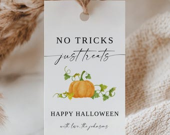 Custom Halloween Gift Tag Template, Editable Happy Halloween Tags, Boo Basket Favor Tag, Custom Spooky Holiday Labels, Instant Download, DIY