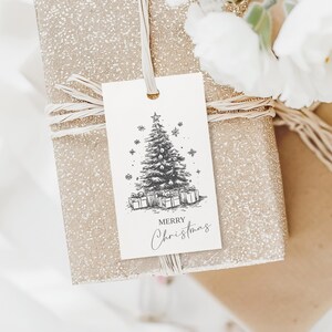 Bewerkbare cadeaukaartjes kerstkaart, afdrukbaar cadeaukaartje voor de feestdagen, direct downloaden, moderne cadeaulabels, minimalistische warme seizoenswensen, DIY