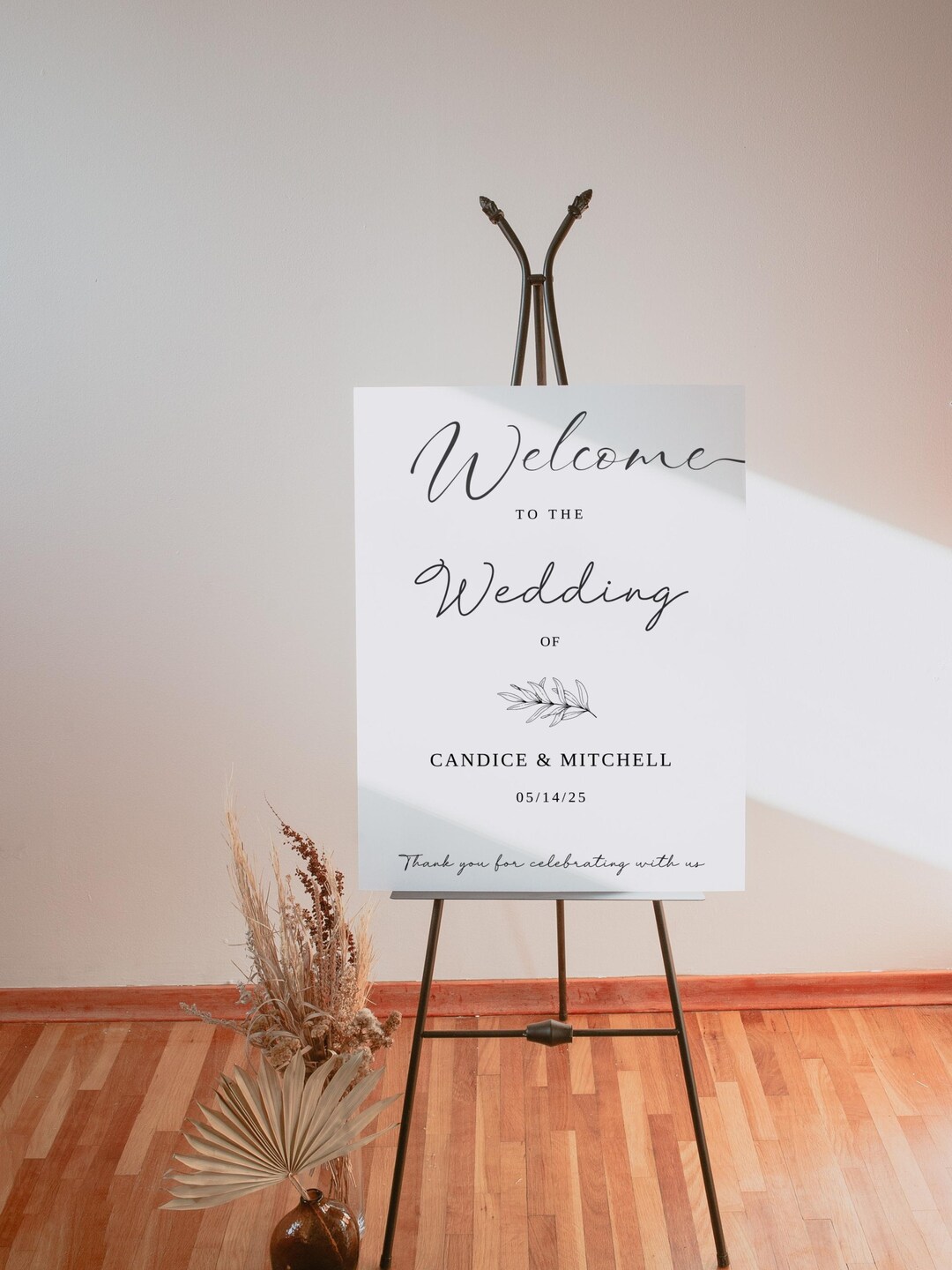 EVE Modern Classy Wedding Welcome Sign Editable Template, Printable ...
