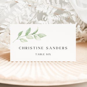 Plantilla de tarjeta de lugar para boda botánica EDITH, tarjeta editable para el nombre de la mesa, 4x6, tarjeta imprimible para la cena de la despedida de soltera, descarga instantánea, hazlo tú mismo