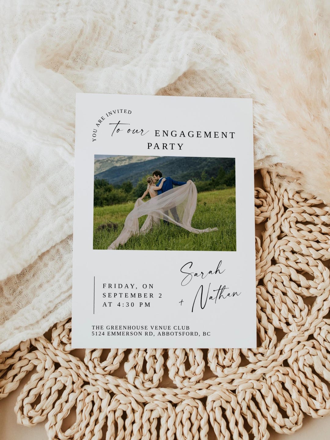 Editable Custom Photo Invitation Template, Modern Engagement Party ...