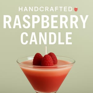 Martini Candle: Fruity Raspberry Pink Scented Soy Wax Cocktail