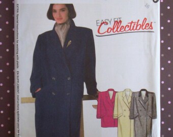 Vintage 1980s Sewing Pattern - McCall's 2180 - Misses' Coat (Size 16) - Sewing Supplies