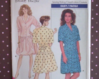 Vintage 1980s Sewing Pattern - Butterick 5988 - Misses' Dress (Size 12-14-16) - Sewing Supplies