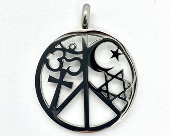 Coexist Pendant - Coexist Necklace - Peace Sign Pendant - Peace Sign Jewelry - Stainless Steel Pendant