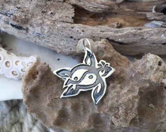 Turtle Necklace - Turtle Jewelry - Silver Pendant - Sea Turtle Necklace - Yin Yang necklace