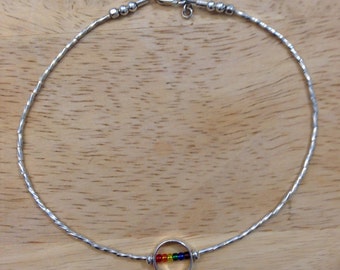 Rainbow Anklet - Rainbow Jewelry - Silver Anklet - Sterling Silver Anklet