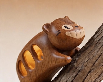 Lámpara de noche de madera con forma de autobús gato de Totoro, lámpara de guardería regulable inspirada en Studio Ghibli, luz nocturna para bebés, regalo para fans de Studio Ghibli, regalo para niños.