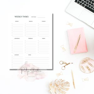 Weekly Task List Printable, Weekly To Do List Printable, Weekly Task List Template, Weekly Planner, Instant Download PDF, A4/A5/Letter/Half,