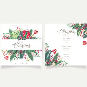 Bewerkbare kerstwenskaart | Aanpasbare digitale kerstkaart | Afdrukbare feestelijke kaart