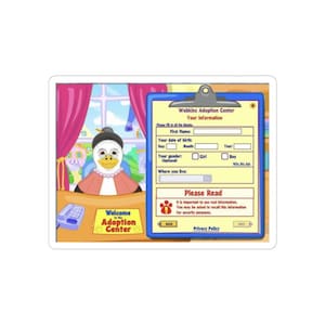 Webkinz Adoption Sticker *AS IS*