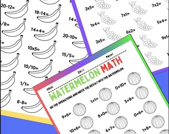 Fun Math Worksheets, Addition Subtraction Games (PDF Pattern)