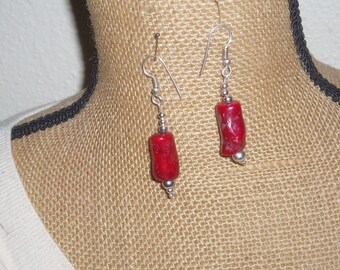 Natural Yellow and Orange AAA Grade Coral Stem Slices 925 Silver Necklace and Earrings
